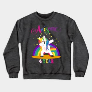 4th Birthday Unicorn Crewneck Sweatshirt